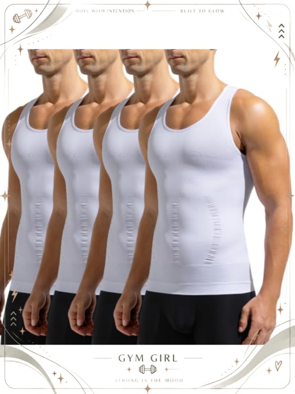 Men's Compression Tank Top Tummy Control Body Shaper 4 Pack
